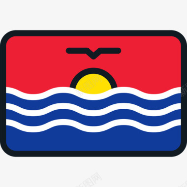 基里巴斯旗帜系列4圆角矩形图标图标