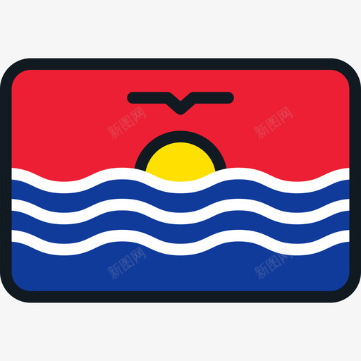 基里巴斯旗帜系列4圆角矩形图标svg_新图网 https://ixintu.com 圆角矩形 基里巴斯 旗帜系列4