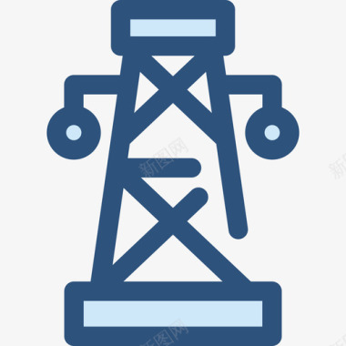 城市7号蓝色电线塔图标图标