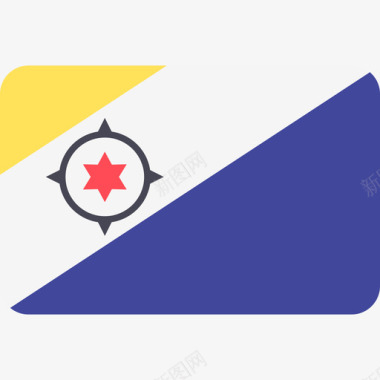 博内尔国际国旗6圆形矩形图标图标