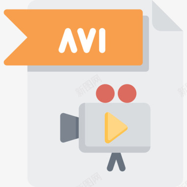 Avi文件文件夹4平面图标图标