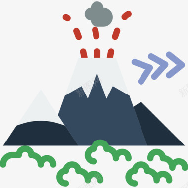 火山景观27平坦图标图标