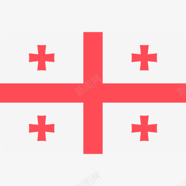 格鲁吉亚国际国旗6圆形矩形图标图标