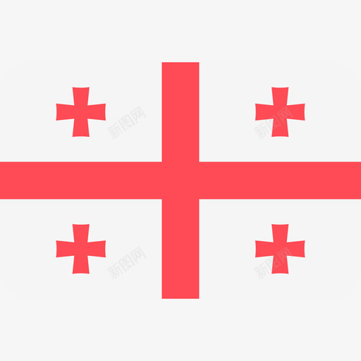 格鲁吉亚国际国旗6圆形矩形图标svg_新图网 https://ixintu.com 国际国旗6 圆形矩形 格鲁吉亚