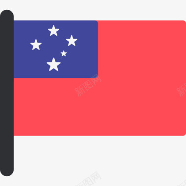 萨摩亚国际国旗5桅杆图标图标