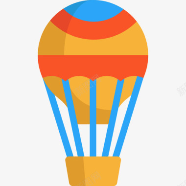 热气球马戏团3扁平图标图标