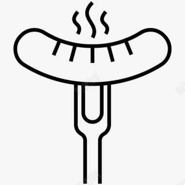 香肠烧烤快餐图标图标