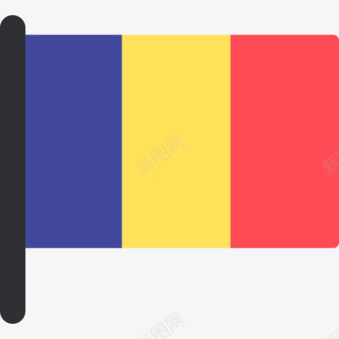 乍得5号国际国旗桅杆图标图标