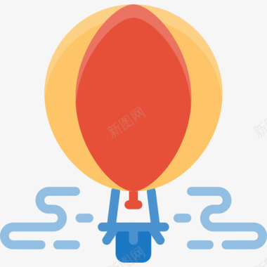 热气球暑假平的图标图标