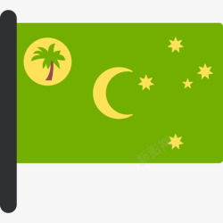 科科斯岛科科斯岛国际国旗5桅杆图标高清图片