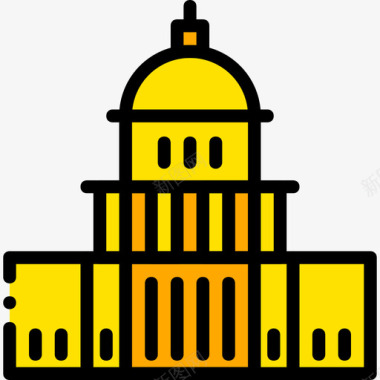 国会大厦纪念碑7号黄色图标图标