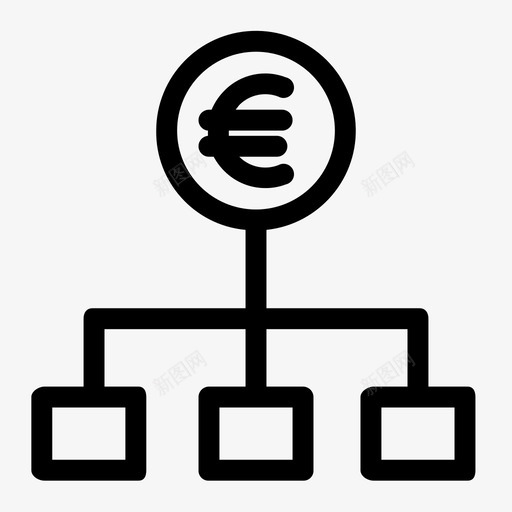 流量欧元链接图标svg_新图网 https://ixintu.com 欧元 流量 银行金融 链接