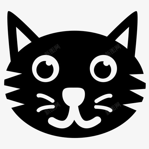 卡通猫卡通动物猫表情图标svg_新图网 https://ixintu.com 卡通动物 卡通猫 可爱卡通 可爱猫脸字形图标 猫脸 猫表情