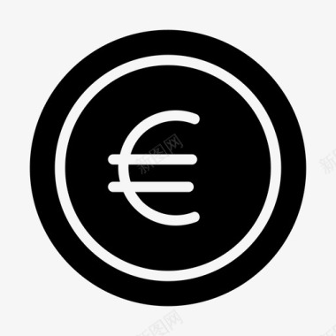 欧元硬币金融和银行业图标图标