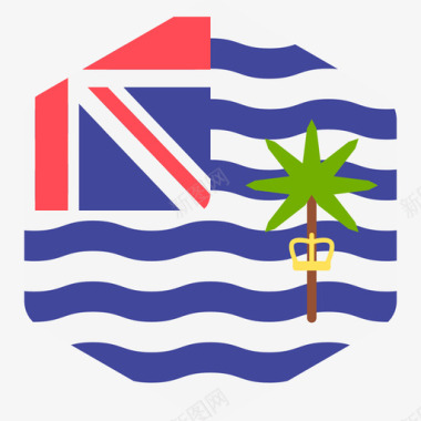 英属印度洋领土国际旗帜2六边形图标图标