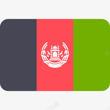 阿富汗国际国旗6圆形矩形图标图标