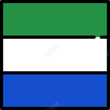 塞拉利昂旗帜收藏3广场图标图标