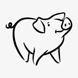 最好的猪肉标志猪动物农场图标高清图片