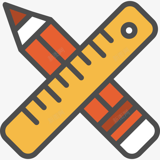铅笔创意工具2线条颜色图标svg_新图网 https://ixintu.com 创意工具2 线条颜色 铅笔