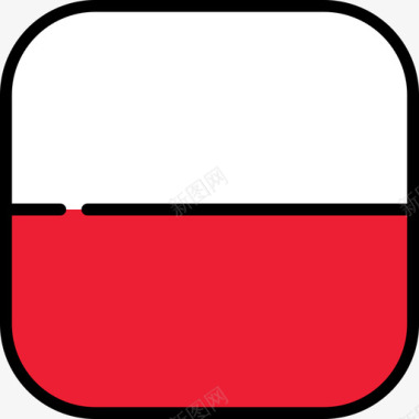 波兰共和国国旗收藏6圆形方形图标图标