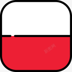 波兰共和国波兰共和国国旗收藏6圆形方形图标高清图片