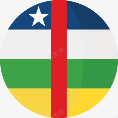 中非共和国国旗3圆圈扁平图标图标