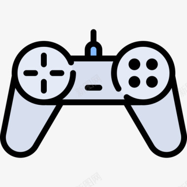 游戏控制器游戏4线性颜色图标图标