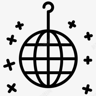 迪斯科球巴西嘉年华装饰球图标图标