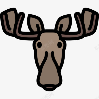 驼鹿动物25线形颜色图标图标