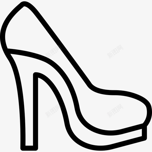 高跟鞋女鞋3直线型图标svg_新图网 https://ixintu.com 女鞋3 直线型 高跟鞋