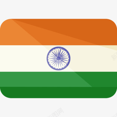 印度国旗2平坦图标图标
