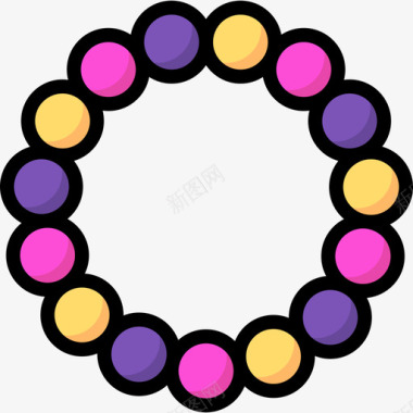 珠子mardigras6线性颜色图标图标
