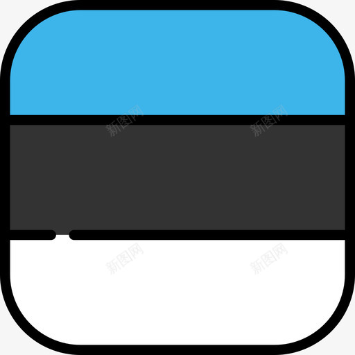 爱沙尼亚旗帜系列6圆形方形图标svg_新图网 https://ixintu.com 圆形方形 旗帜系列6 爱沙尼亚