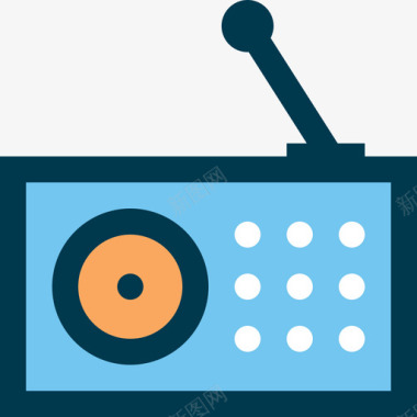 收音机音乐12线性颜色图标图标