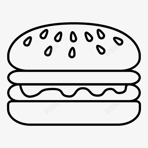 汉堡包美式快餐图标svg_新图网 https://ixintu.com 快餐 汉堡包 美式 餐厅