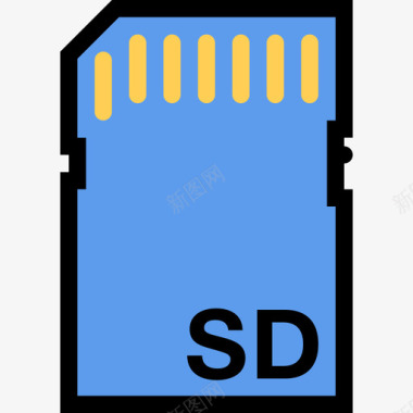 Sd卡计算机和数据彩色图标图标