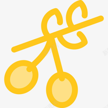 橄榄食品和餐厅7黄色图标图标