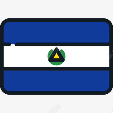 萨尔瓦多旗帜系列4圆角矩形图标图标