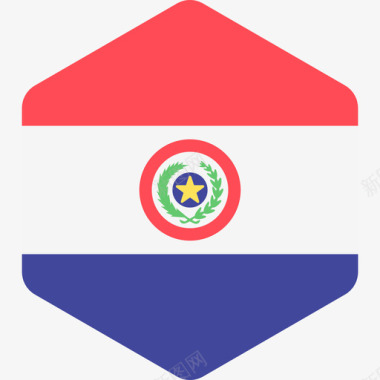 巴拉圭国际国旗2六边形图标图标
