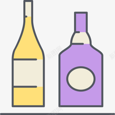 酒精饮料派对12彩色图标图标