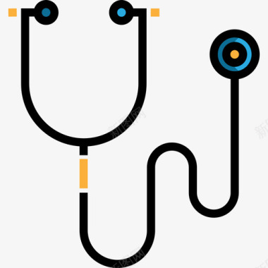 听诊器健康和医疗9线性颜色图标图标