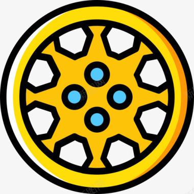 合金车轮汽车零件黄色图标图标