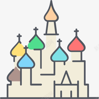 圣巴西尔大教堂纪念碑10彩色图标图标