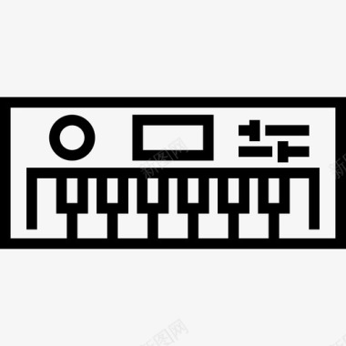 电子音乐小工具4线性图标图标