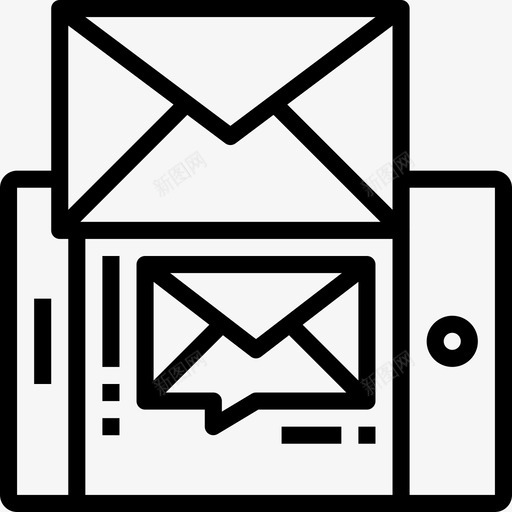 电子邮件信件信息图标svg_新图网 https://ixintu.com 信件 信息 数字通信 智能手机 电子邮件