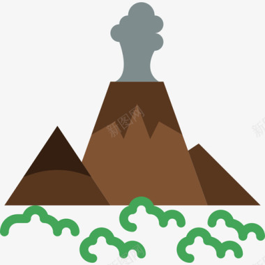 火山景观27平坦图标图标
