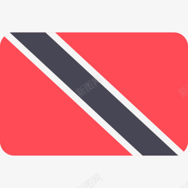 特立尼达和多巴哥国际国旗6圆形矩形图标图标