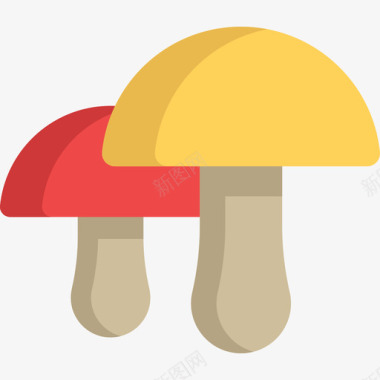 蘑菇在森林里3平坦图标图标
