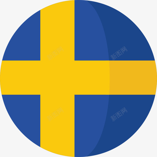 瑞典国旗3圆圈平图标svg_新图网 https://ixintu.com 国旗3 圆圈平 瑞典