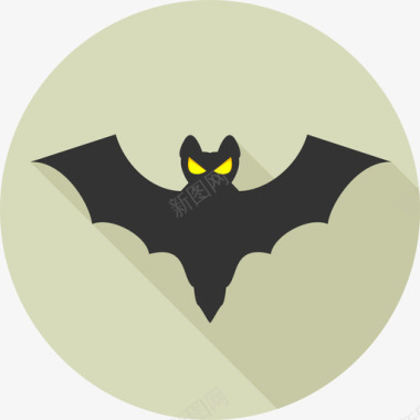 蝙蝠万圣节23号扁平图标图标